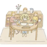 Ver: Ilustración interior: una familia cenando junta